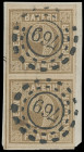 Markenausgaben
Bayern
1862, 9 Kreuzer braun, senkrechtes Kabinett-Paar mit sehr sauberen oMR "769", auf kleinem Briefstück. Schöne Einheiten dieser ...