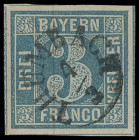 Stempel
Bayern
"THUMBACH 4/3" Fingerhut-K1, sehr sauber und genau zentrisch auf 3 Kreuzer blau, Platte 1, mit allen Schnittlinien und in sehr guter ...