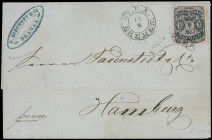 Markenausgaben
Bremen
1856, 5 Grote schwarz auf rosa, Type II, farbfrisch und allseits noch voll- bis überrandig geschnitten (rechts unauffälliger F...