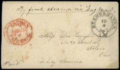 Stempel
Bremen
„BREMERHAVEN.“ Großer Schlüsselstempel, zweimal sehr sauber auf zwei Briefen über die „Prussian-Closed-Mail“ in die USA, einmal unbez...