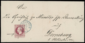 Markenausgaben
Hannover
1859, Kopfausgabe: 1 Groschen weinrot, feiner Druck, leuchtende Farbe und allseits deutlich voll- bis überrandig geschnitten...