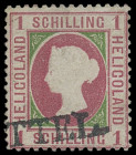 Markenausgaben
Helgoland
1869/72, 1 Schilling gezähnt, rosakarmin/dunkelgrün, seltene Auflage auf strukturlosem Papier, sehr farbfrisch jedoch repar...