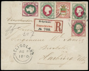 Markenausgaben
Helgoland
1875/90, 5, 10, 20, 25 und 50 Pfennig, farbfrisch jedoch mit teils minimalen Beanstandungen, mit KBS "HELIGOLAND AU 8 1890"...