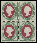 Markenausgaben
Helgoland
1875/90, 50 Pfennig grün/dunkelkarmin, ungebrauchter Kabinett-Viererblock (dabei eine Marke postfrisch). Befund Karl-Heinz ...