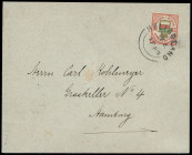 Markenausgaben
Helgoland
1876/88, 20 Pfennig rötlichorange/hellgelb/hellgraugrün, mit sauberem KBS "HELIGOLAND JY 4 1889"auf Briefkuvert nach Hambur...