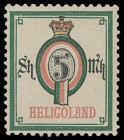 Markenausgaben
Helgoland
1879, 5 Mark, sehr farbfrisches postfrisches Kabinettstück. Signaturen Gebr. Senf und Lemberger BPP, Mi. 400