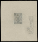Markenausgaben
Lübeck
EINMALIGER ENTWURF ZUR 2 SCHILLING-MARKE: 1858 (ca.), Essay zur 1. Ausgabe: detaillierte Silberstift-Skizze (80x87 mm) zur 2 S...
