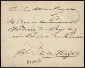 Vorphilatelie
Mecklenburg-Strelitz
1859 (ca.) sehr seltener bar bezahlter Auslandsbrief von „NEUSTRELITZ 10 8“ an die Prinzessin Frederike der Niede...