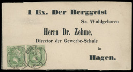 Markenausgaben
Preussen
1859, 4 Pfennige gegitterter Grund, grün, waagerechtes Paar, dabei beide Marke mit im Handbuch registrierten Plattenfehlern ...