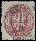 Stempel
Preussen
"MEISSEN" 19/IV 65" sauberer Sachsen-K2 als sehr seltene Fremdentwertung auf Wappenausgabe 1 Silbergroschen. Pracht.