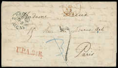 Sachsen
1855, Faltbrief mit sauberem Aufgabe-K2 „DRESDEN 2 AUG. 55“ und vollständig erhaltenem Inhalt (drei Seiten mit Vordruck "Legation de France e...