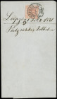 Markenausgaben
Sachsen
LUXUSSTÜCK AUF DRUCKSACHE: 1850, 3 Pfennige lebhaftrot (ziegelrot), sog. Sachsendreier, sächsisches Liniensystem, Platte IV, ...