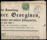Markenausgaben
Sachsen
1851, 3 Pfennige geschnitten, spätere Auflage, farbfrisch und vollrandig (kleinere Einschränkungen durch Randklebung) als por...