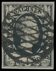 Markenausgaben
Sachsen
1851, König Friedrich August: 1/2 Neugroschen bis 3 Neugroschen. Exzellente Serie von vier Kabinett-/Luxusstücken mit Vollgit...
