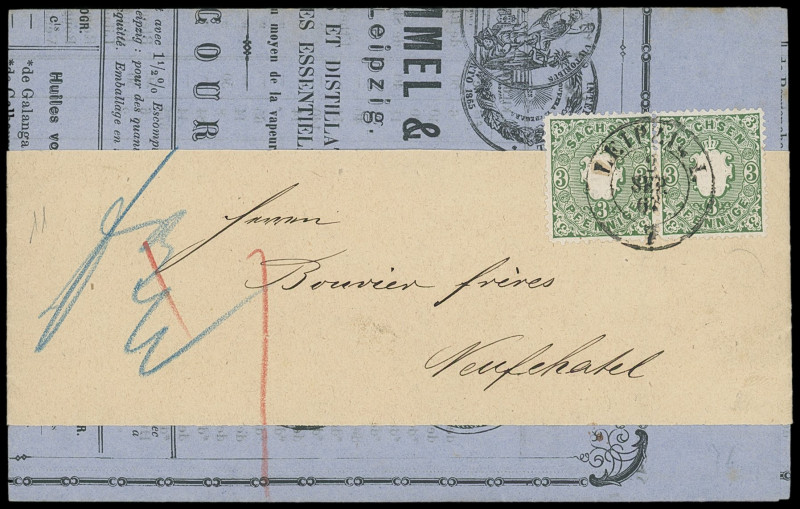 Markenausgaben
Sachsen
1863, Wappenausgabe: 3 Pfennig grün, farbfrisches waage...