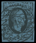 Stempel
Sachsen
"148" HIRSCHFELDE, sehr sauber und zentrisch auf 2 Neugroschen König Friedrich August, farbfrisch und allseits deutlich voll- bis br...