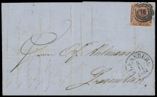 Dänische Postverwaltung
Schleswig-Holstein
1854, Dänemark 4 Skilling, Thiele III, kastanienbraun (chestnutbrown, Facit 1IIIe) exzellente, typische F...