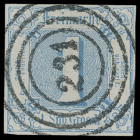 Markenausgaben
Thurn und Taxis
1860, 1 Silbergroschen blau, geschnitten, allseits breitrandiges Kabinettstück mit zentrischem NS „231“. Signatur Pfe...