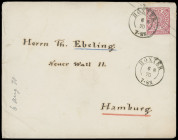 Ganzsachen
Norddeutscher Postbezirk
Großformatiges 1 Groschen Ganzsachen-Kuvert mit sauber aufgesetzten K2 „HÖXTER 6 8 70“, adressiert von Hoffmann ...