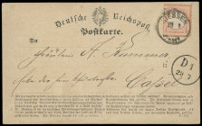 Brustschilde
Deutsches Reich
1872/74, 1/2 Groschen Postkarten mit sauberen K1 "GIESSEN" nach Braunschweig bzw. Kassel. Reizvolles Duo "Groschenkarte...