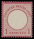 Brustschilde
Deutsches Reich
1872, Kleiner Brustschild: 1 Groschen karmin, farbfrisches und perfekt gezähntes, postfrisches, Kabinettstück. Ein beso...