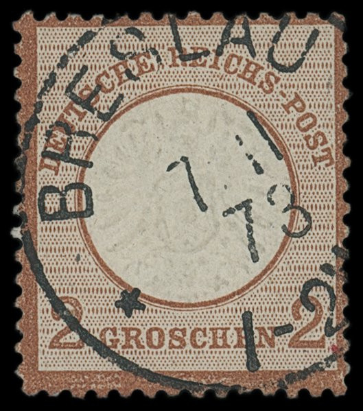 Brustschilde
Deutsches Reich
1872, Großer Brustschild: 2 Groschen BRAUN statt ...