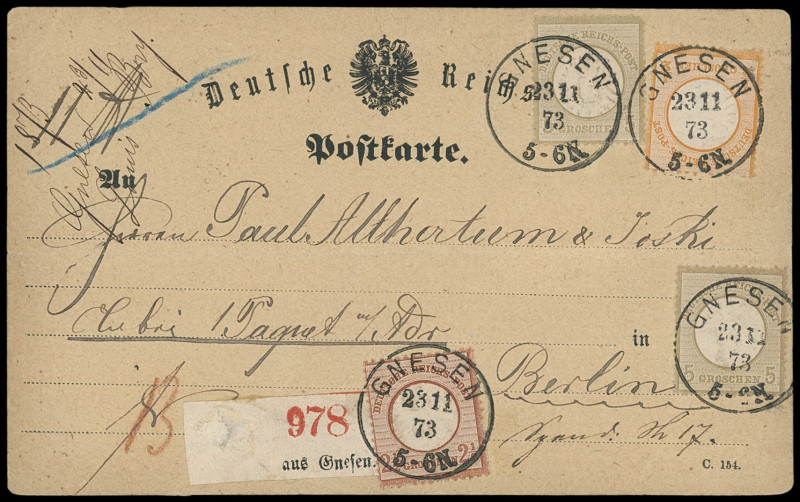 Brustschilde
Deutsches Reich
1872, Großer Brustschild: 2 1/2 Groschen braun zu...
