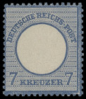 Brustschilde
Deutsches Reich
1872, Großer Brustschild: 7 Kreuzer ultramarin, postfrisch und besonders farbtief, Kabinett. Mi. 180