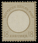Brustschilde
Deutsches Reich
1872, Großer Brustschild: 18 Kreuzer, überdurchschnittlich gezähnt und hervorragend geprägt, mit Plattenfehler "Punkt u...