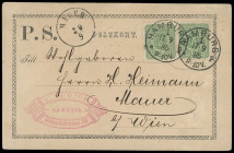 Pfennig/Pfennige & Krone/Adler
Deutsches Reich
1876/85, 3 Pfennige und 3 Pfennig, jeweils zwei Prachtstücke mit sauberen K1 „HAMBURG“ als sehr reizv...