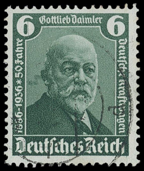 Drittes Reich
Deutsches Reich
1936, 6 Pf Gottlieb Daimler mit dem beliebten Pl...