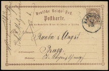 Ganzsachen
Deutsches Reich
1872/74, 2 Kreuzer Ganzsachen-Karte mit recht sauberem K1 „BANNHOLZ“ nach Brugg in der Schweiz (Text aus Bierbrunnen). Se...