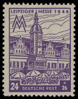 West-Sachsen
Deutschland nach 1945
1946, 24 + 26 (Pf.) Farbfehldruck violett statt bräunlichorange, tadellos postfrisch. Eine spektakuläre und extre...