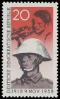 DDR
Deutschland nach 1945
1958, 40. Jahrestag der Novemberrevolution auf geripptem Papier, fehlerhafter Kreideaufstrich im Anfangsstadium, bislang n...
