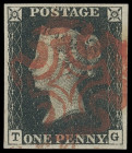 Großbritanien
Europa
1840, One Penny Black, allseits breitrandiges Luxusstück mit leuchtend rotem Malteserkreuz. Ein sehr schönes Exemplar der erste...