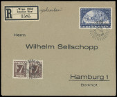 Austria
Europa
1933, WIPA 50 Heller blau, auf Einschreibe-Kuvert von der Ausstellung mit entsprechendem R-Zettel an Sellschopp in Hamburg. Sehr deko...
