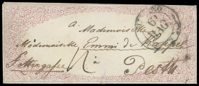 Ungarn (Magyarország)
Europa
1842/44, Incoming-Mail, ein wundervoll in rot gedruckter Zierbrief aus "MILANO" nach Pest in die "Göttergasse" an Madem...