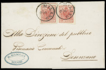 Lombardei und Venetien
Europa
1850, 15 Centesimi rot, Handpapier, zwei sehr farbintensive, allseits breit- bis überrandig geschnittene Exemplare mit...