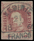 Niederländisch-indien (Nederlandsch-indië)
Übersee
1864, 10 Cent König Willem III. geschnitten, allseits voll- bis breitrandiges Kabinettstück mit i...