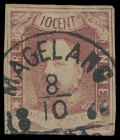 Niederländisch-indien (Nederlandsch-indië)
Übersee
1864, 10 Cent König Willem III. geschnitten, farbfrisches Prachtstück, mit idealem „MAGELANG 8/10...