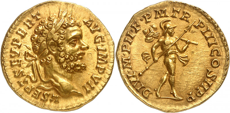 Septime Sévère (193-211). Aureus 195, Rome.
Av. L SEPT SEV PERT AVG IMP VII. Bu...