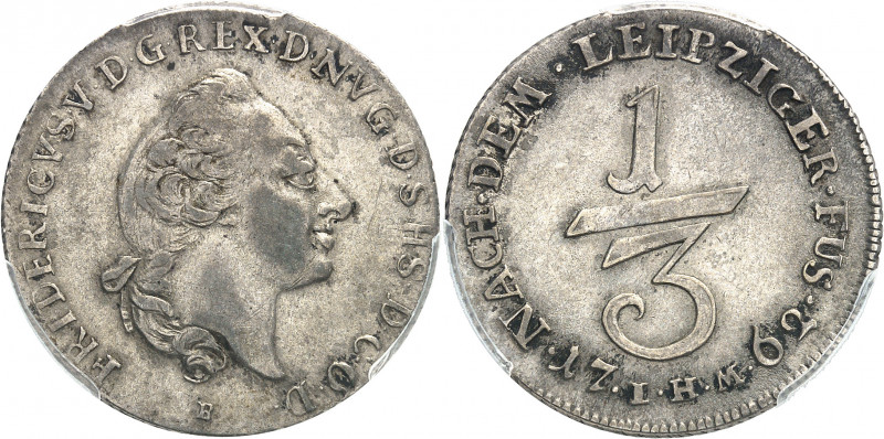 Oldenburg, Frédéric V de Danemark (1746-1766). 1/3 de thaler 1762, Oldenburg.
A...