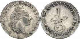 Oldenburg, Frédéric V de Danemark (1746-1766). 1/3 de thaler 1762, Oldenburg.
Av. FRIDERICVS. V. D. G. REX. D. N. V. G. D. S. H. S. D. C. O. D. Tête ...
