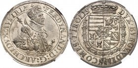 Ferdinand archiduc (1564-1595). Thaler ND (1564-1595), Hall.
Av. FERDINAND: D: G: ARCHIDVX: AVSTRIAE. Buste cuirassé et couronné à droite. Rv. DVX. B...