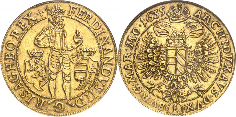 Bohème, Ferdinand II (1619-1637). 10 ducats 1635, Prague.
Av. FERDINANDVS. II. ...
