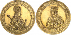 Saint-Empire romain (962-1806). Médaille d’or, dite médaille juive de Prague (Prague Jewish medal - Judenmedaille), Albert II et Élisabeth de Luxembou...