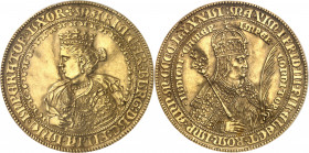 Saint-Empire romain (962-1806). Médaille d’or, dite médaille juive de Prague (Prague Jewish medal - Judenmedaille), Marie de Bourgogne et Maximilien I...