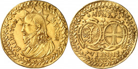 Saint-Empire romain (962-1806). Médaille d’or au module de 10 ducats “Salvator Mundi” (Salvatorthaler), par Matthias Pichler ND (1635-1649), Vienne.
...