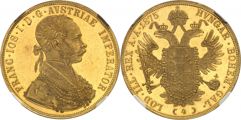 François-Joseph Ier (1848-1916). 4 ducats 1875, Vienne.
Av. FRANC. IOS. I. D. G...