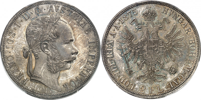 François-Joseph Ier (1848-1916). 2 florins 1875, Vienne.
Av. FRANC. IOS. I. D. ...